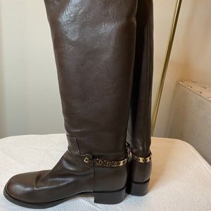 Salvatore Ferragamo Leather Riding Boot